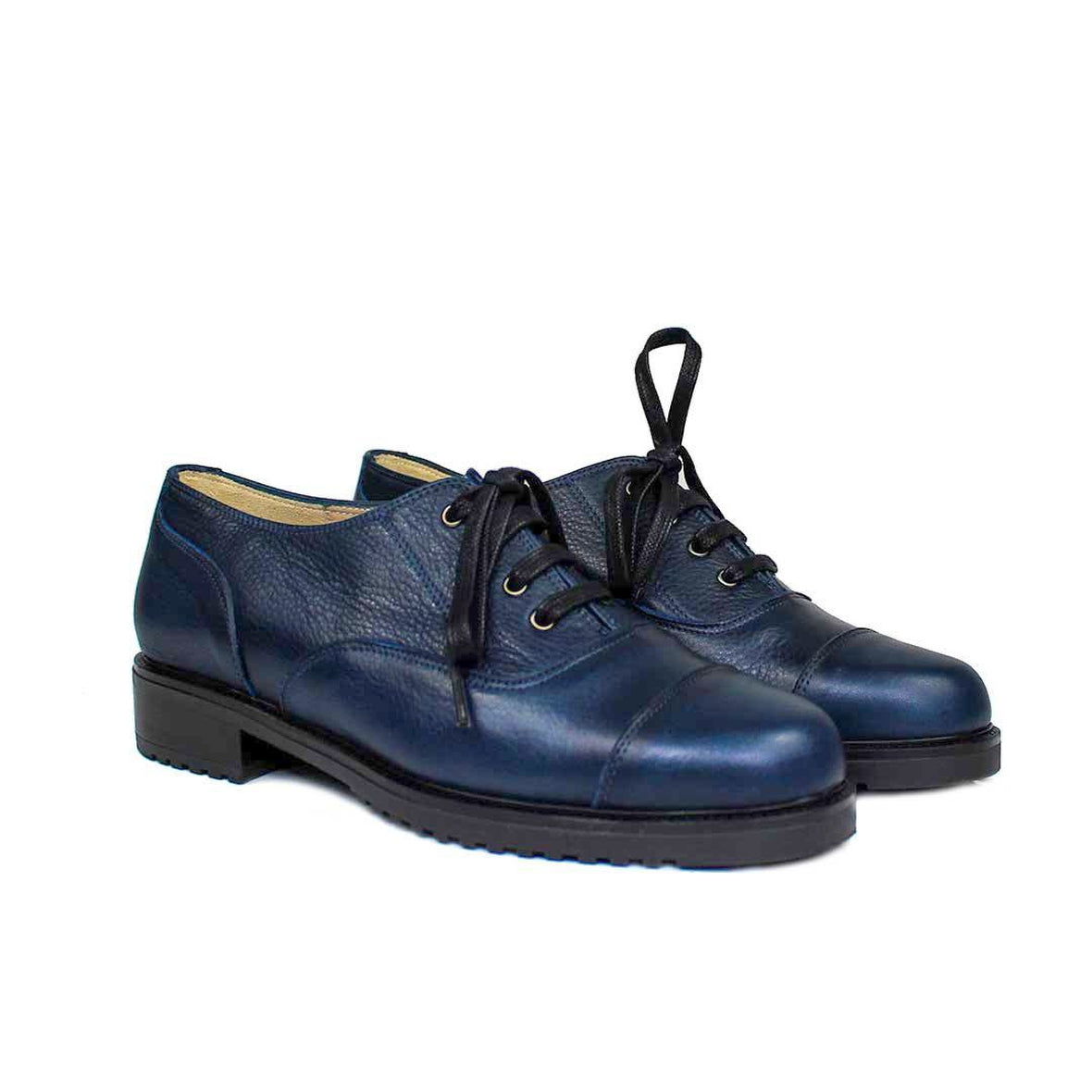 JANET Navy Blue Leather Cow