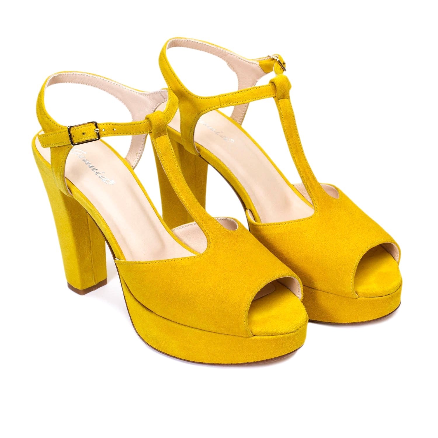 IRIS Yellow Leather Suede