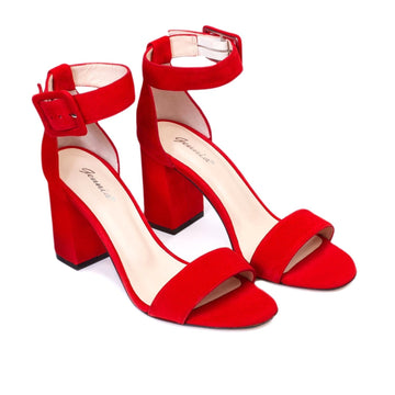 VIVIAN Red Suede Leather