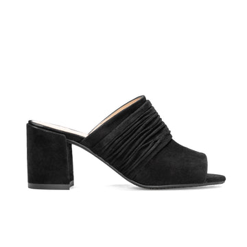 INES Black Leather Suede