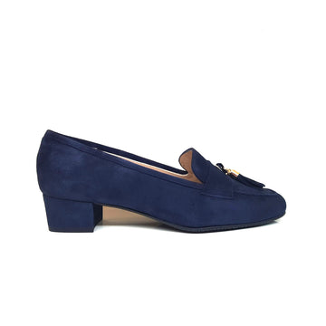 OTRUSCO Navy Blue Leather Suede