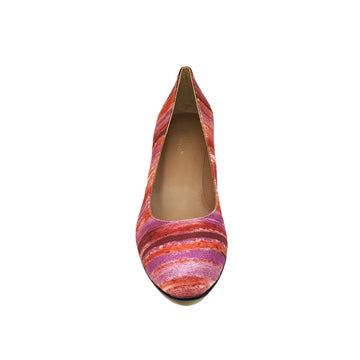 VETE Printed Leather Suede "Wine" Red-Pink
